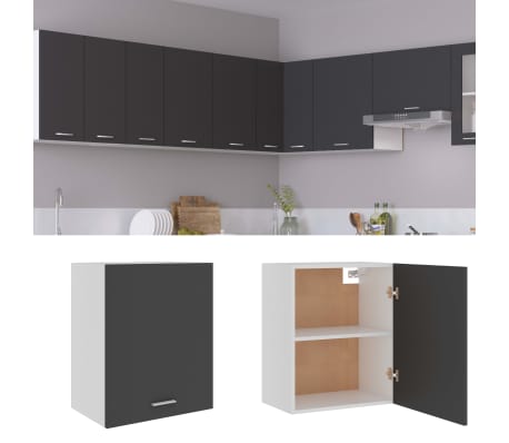 vidaXL Hanging Cabinet Grey 50x31x60 cm Engineered Wood