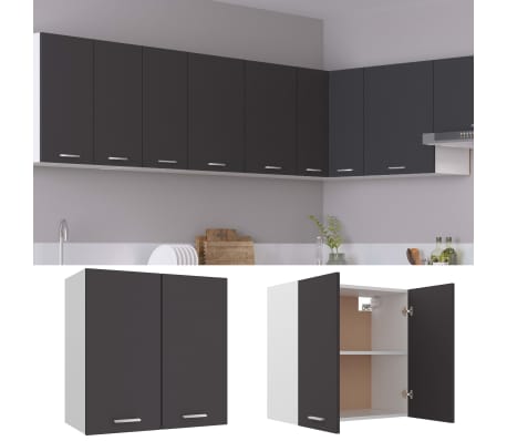 vidaXL Hanging Cabinet Grey 60x31x60 cm Engineered Wood