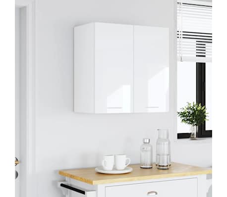 vidaXL Armoire suspendue "Lyon" Blanc brillant 60 x 31 x 60 cm Bois d'ing&eacute;nierie