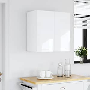 vidaXL Armoire suspendue "Lyon" Blanc brillant 60 x 31 x 60 cm Bois d'ing&eacute;nierie