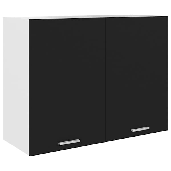 vidaXL rippuv kapp "Lyon", must, 80 x 31 x 60 cm, t&ouml;&ouml;deldud puit