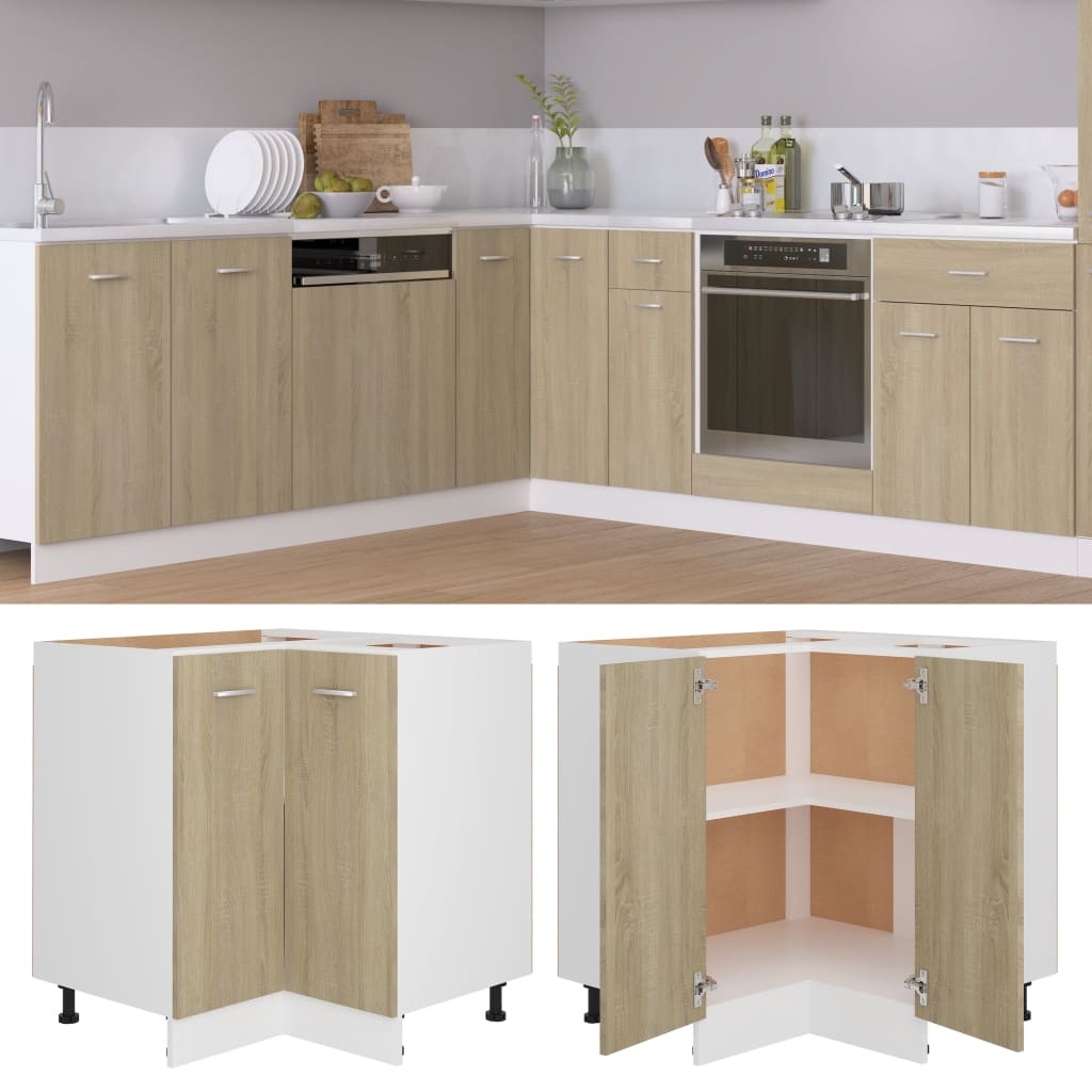 vidaXL Corner Bottom Cabinet Sonoma Oak 75.5×75.5×81.5 cm Engineered Wood