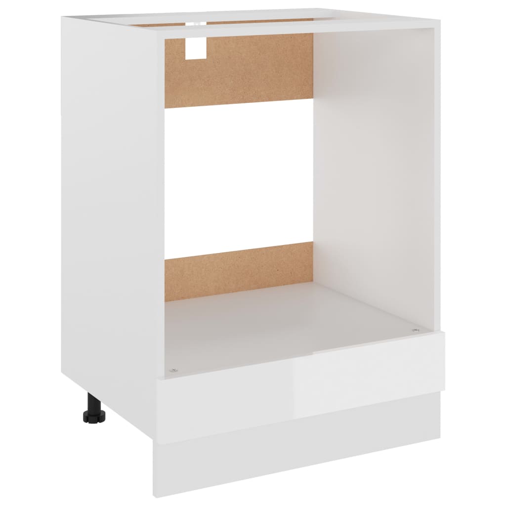 Herdumbauschrank Hochglanz-Weiß 60x46x81,5 cm Holzwerkstoff kaufen 2