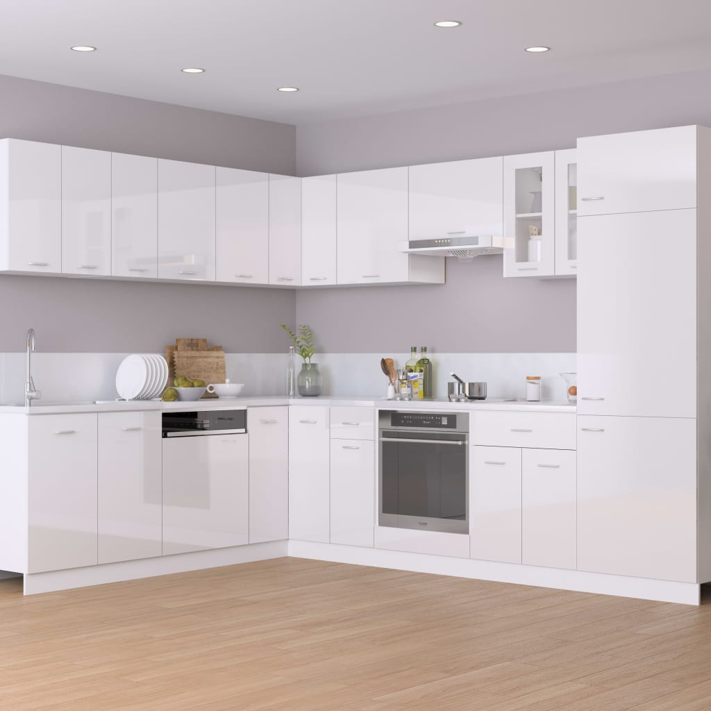 

vidaXL Ovenkast 60x46x81,5 cm spaanplaat hoogglans wit