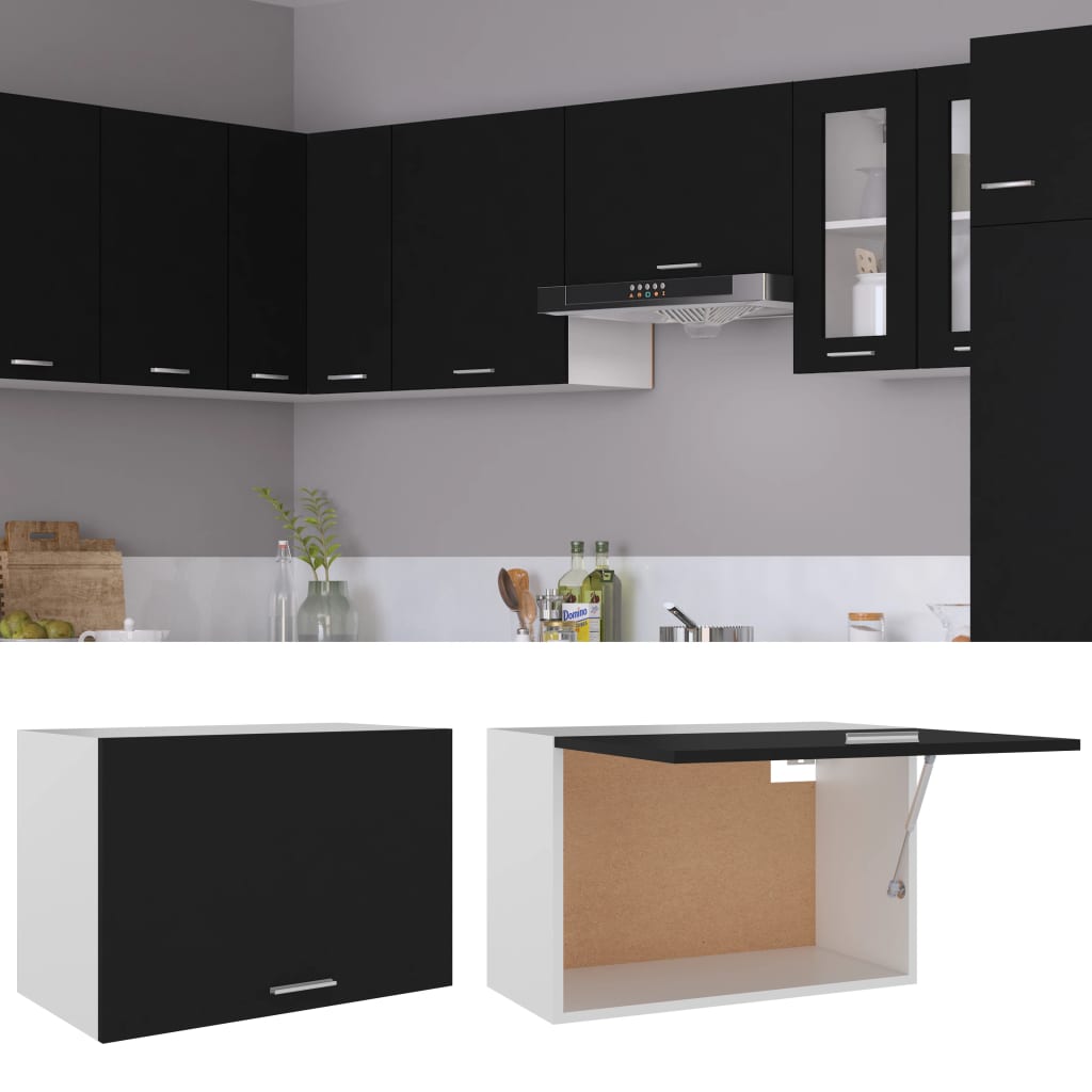 vidaXL Seinäkaappi "Lyon" musta 60x31x40 cm tekninen puu