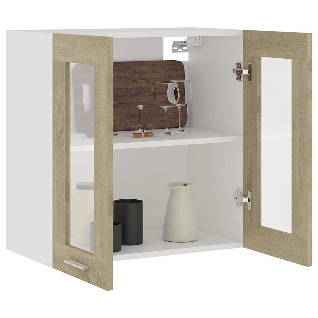 Vitrina colgante "Lyon" roble Sonoma 60x31x60 cm madera de ingeniería 4