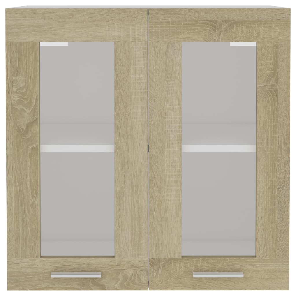  Presklená závesná skrinka, sonoma 60x31x60 cm, kompozitné drevo