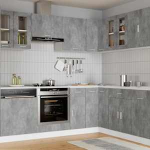 Viseča steklena omarica “Lyon” betonsko siva 60x31x60cm