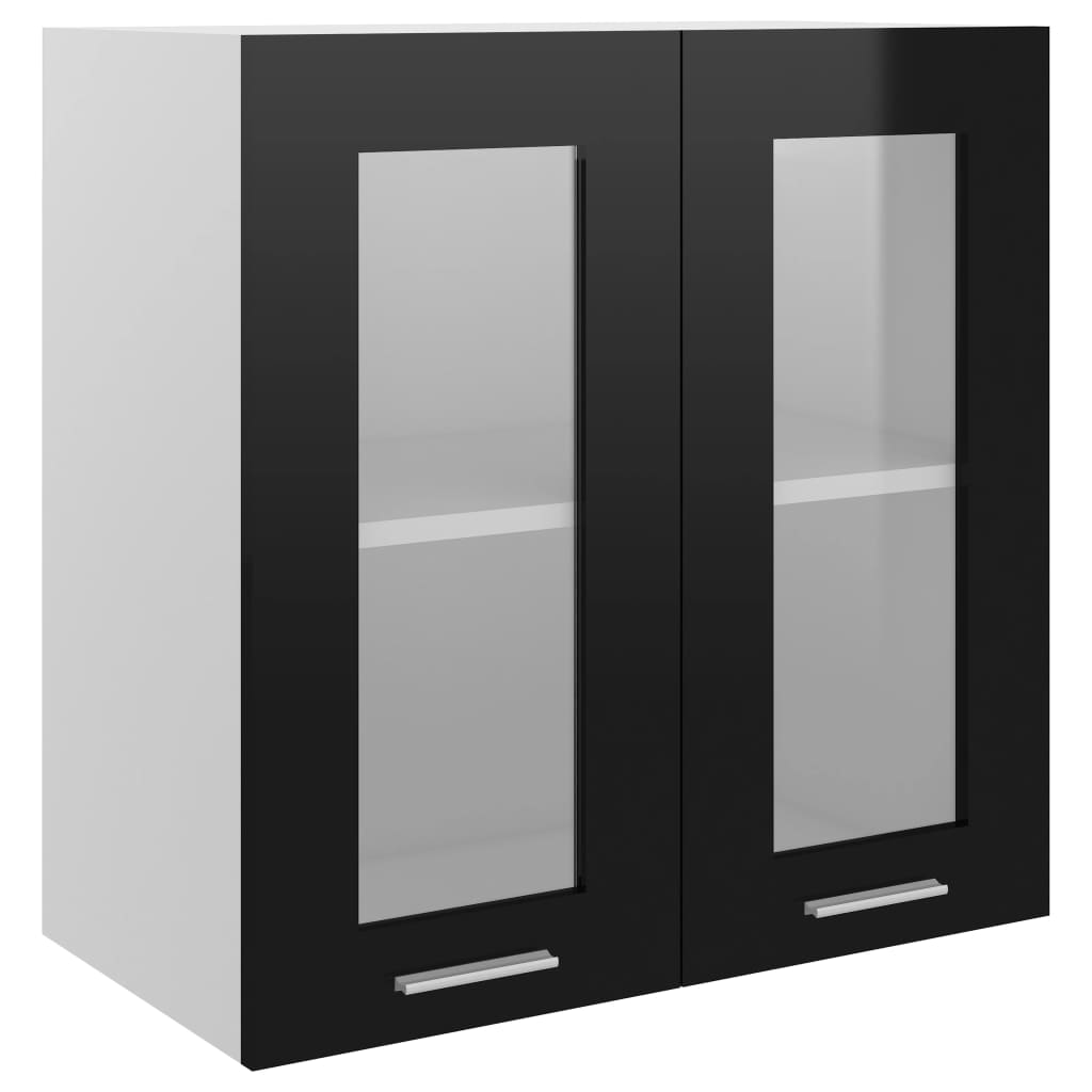 vidaXL Hangkast 60x31x60 cm spaanplaat hoogglans zwart