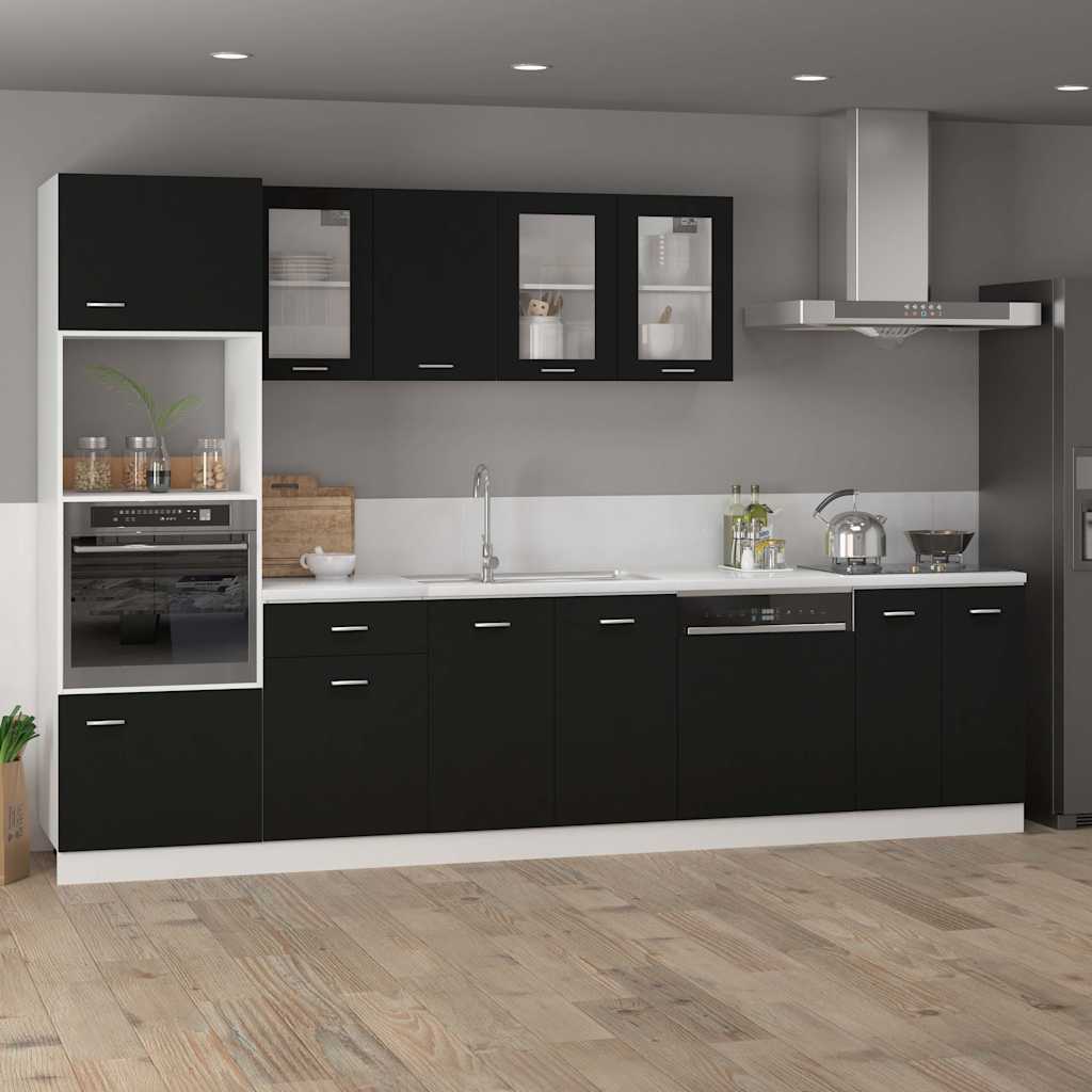 vidaXL Hangkast Lyon 80x31x60 cm bewerkt hout zwart afbeelding
