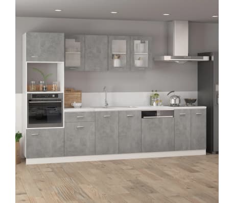 vidaXL Szafka wisząca z szybą, szarość betonu, 80x31x60 cm