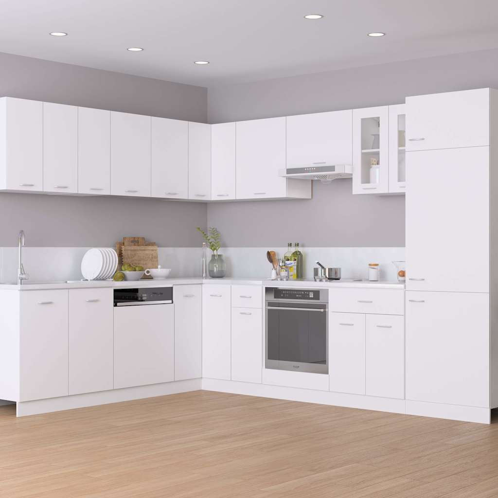 vidaXL Koelkastkast Lyon 60x57x207 cm bewerkt hout wit afbeelding