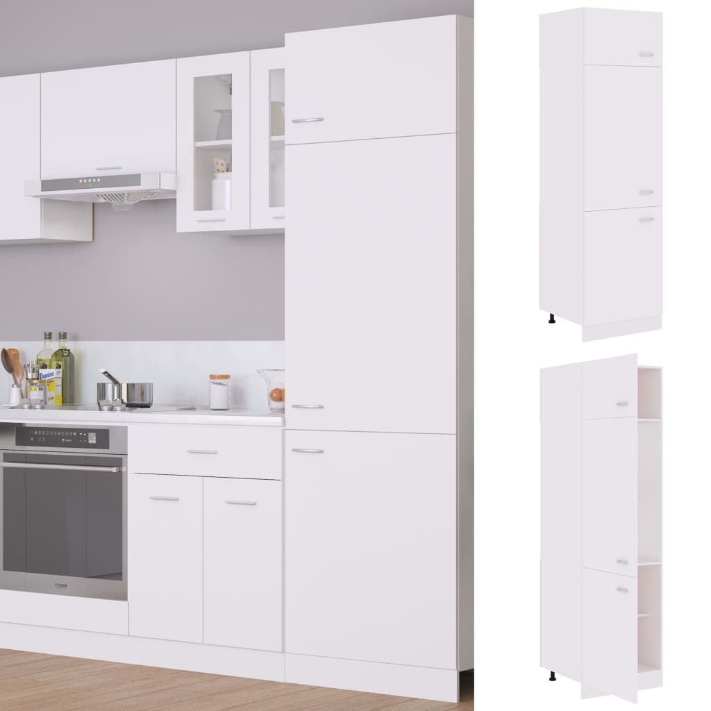 vidaXL Dulap pentru frigider, alb, 60 x 57 x 207 cm, PAL vidaxl.ro