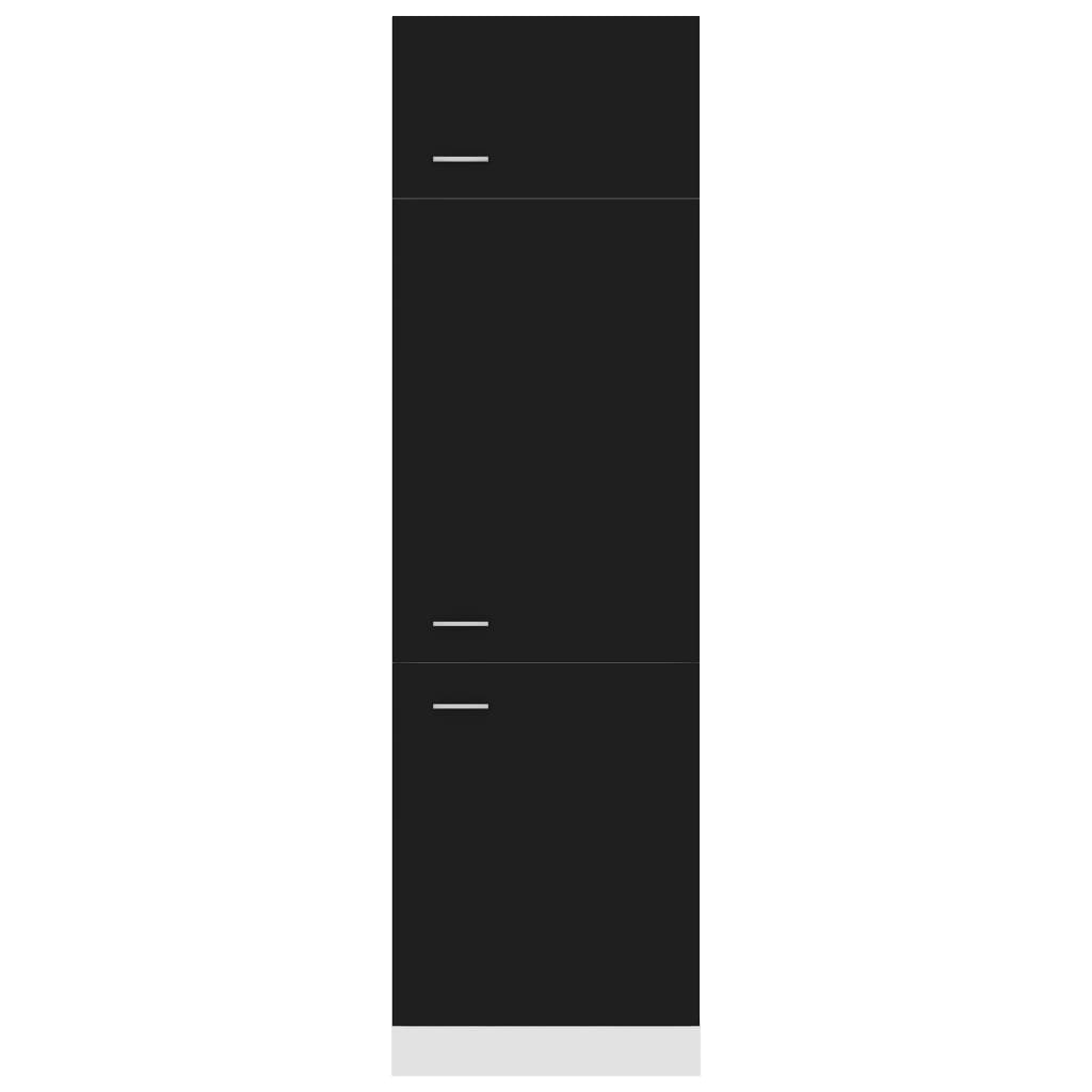 Šaldytuvo spintelė, juodos spalvos, 60x57x207cm, MDP | Stepinfit