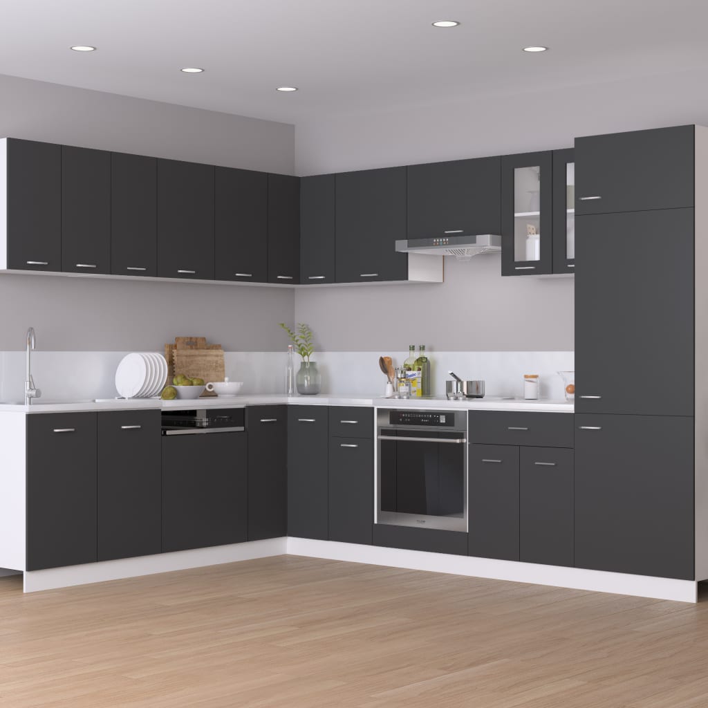 

vidaXL Koelkastkast 60x57x207 cm spaanplaat grijs