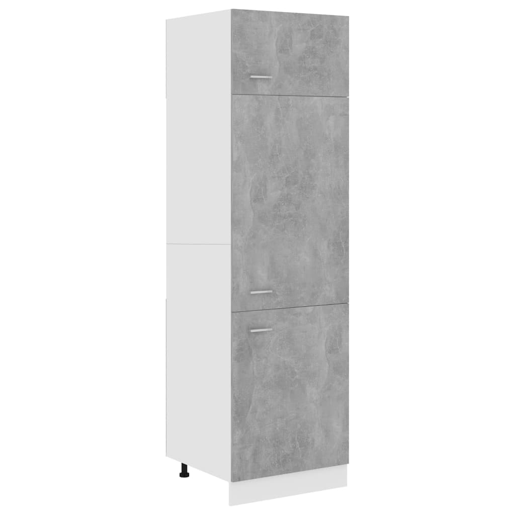 vidaXL Dulap pentru frigider, gri beton, 60 x 57 x 207 cm, PAL vidaXL