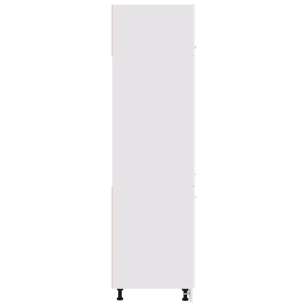 Šaldytuvo spintelė, baltos spalvos, 60x57x207cm, MDP, blizgi | Stepinfit