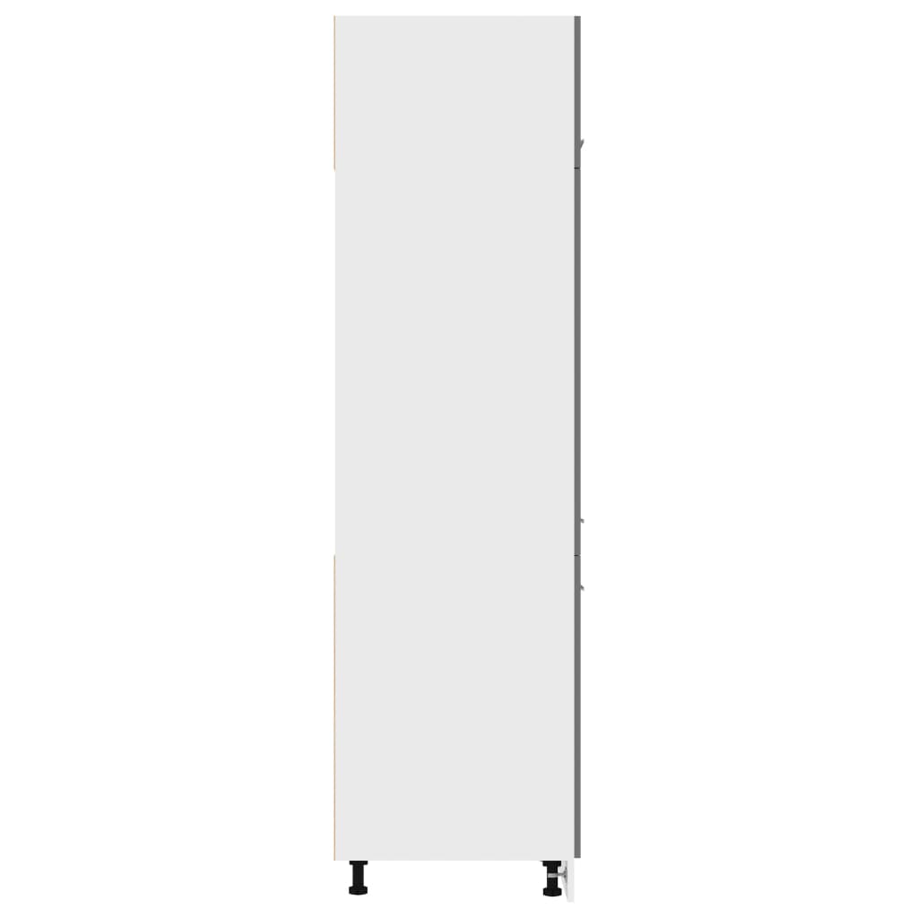 Magasfényű szürke forgácslap szekrény hűtőhöz 60 x 57 x 207 cm 