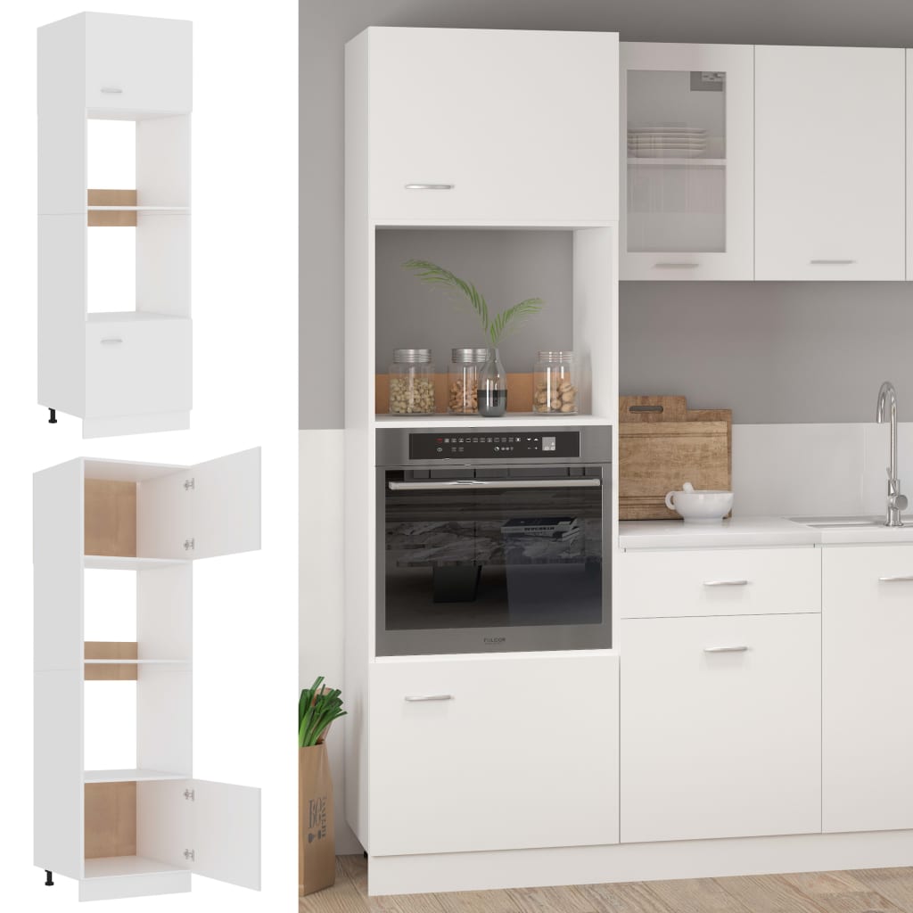 

vidaXL Magnetronkast 60x57x207 cm bewerkt hout wit