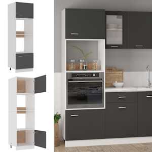 vidaXL Mikrodalga Fırın Dolabı Gri 60x57x207 cm Sunta