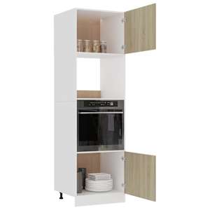 Skříňka na mikrovlnku dub sonoma 60x57x207 cm kompozitní dřevo - obrázek 4