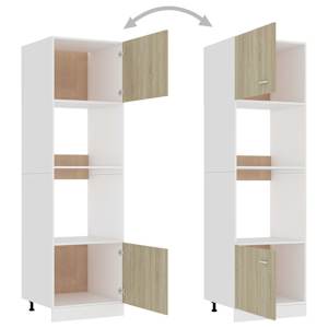 Skříňka na mikrovlnku dub sonoma 60x57x207 cm kompozitní dřevo - obrázek 5