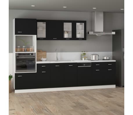 vidaXL Dvierka na umývačku “Lyon”, čierne 45x3x67 cm, kompozitné drevo