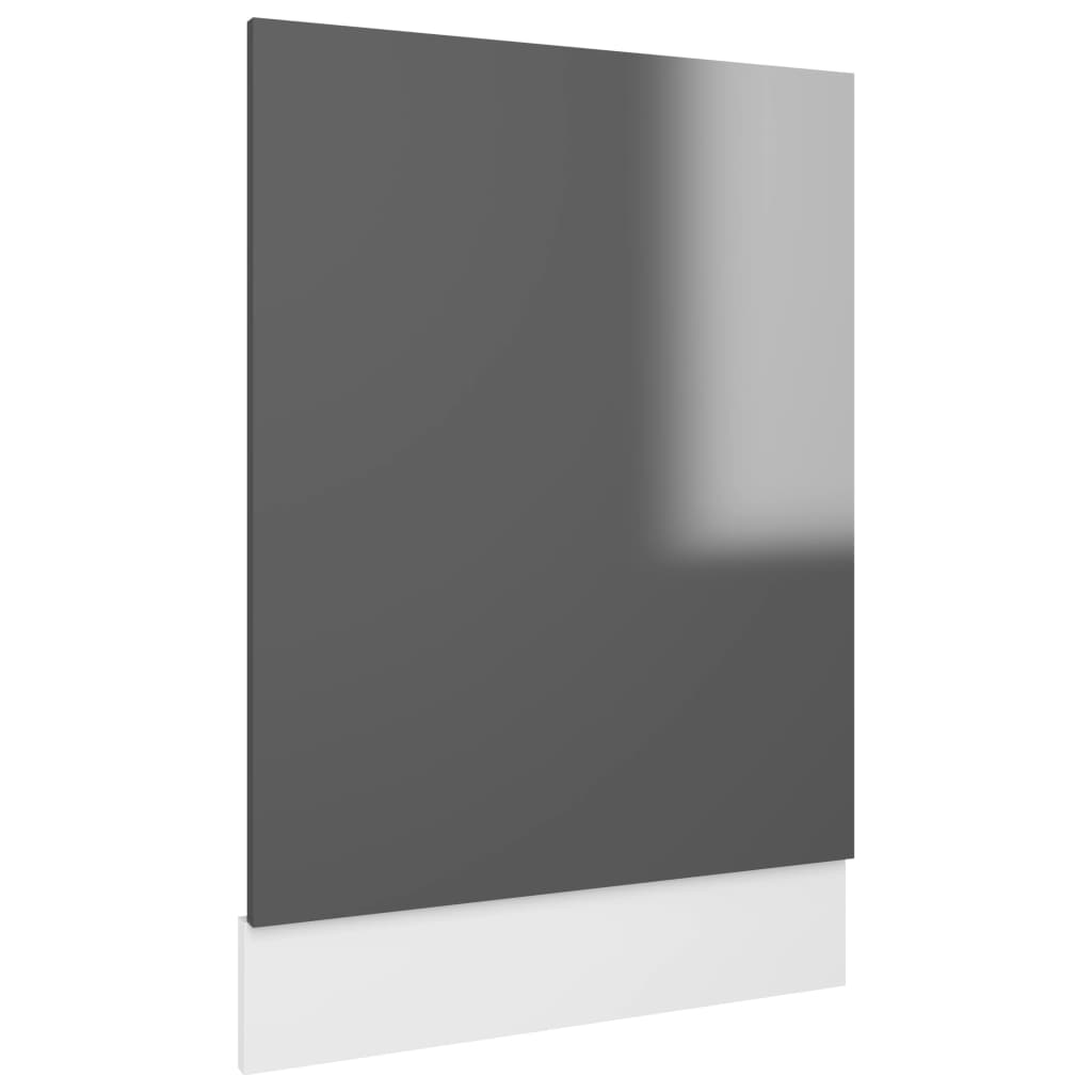 Geschirrspülerblende Hochglanz-Grau 45x3x67 cm Holzwerkstoff