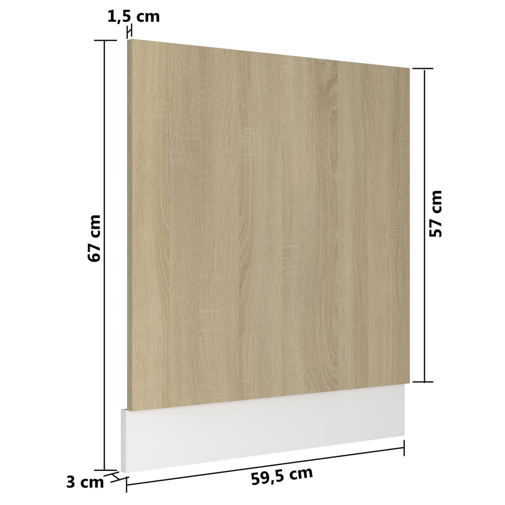Geschirrspülerblende Sonoma-Eiche 59,5x3x67 cm Spanplatte