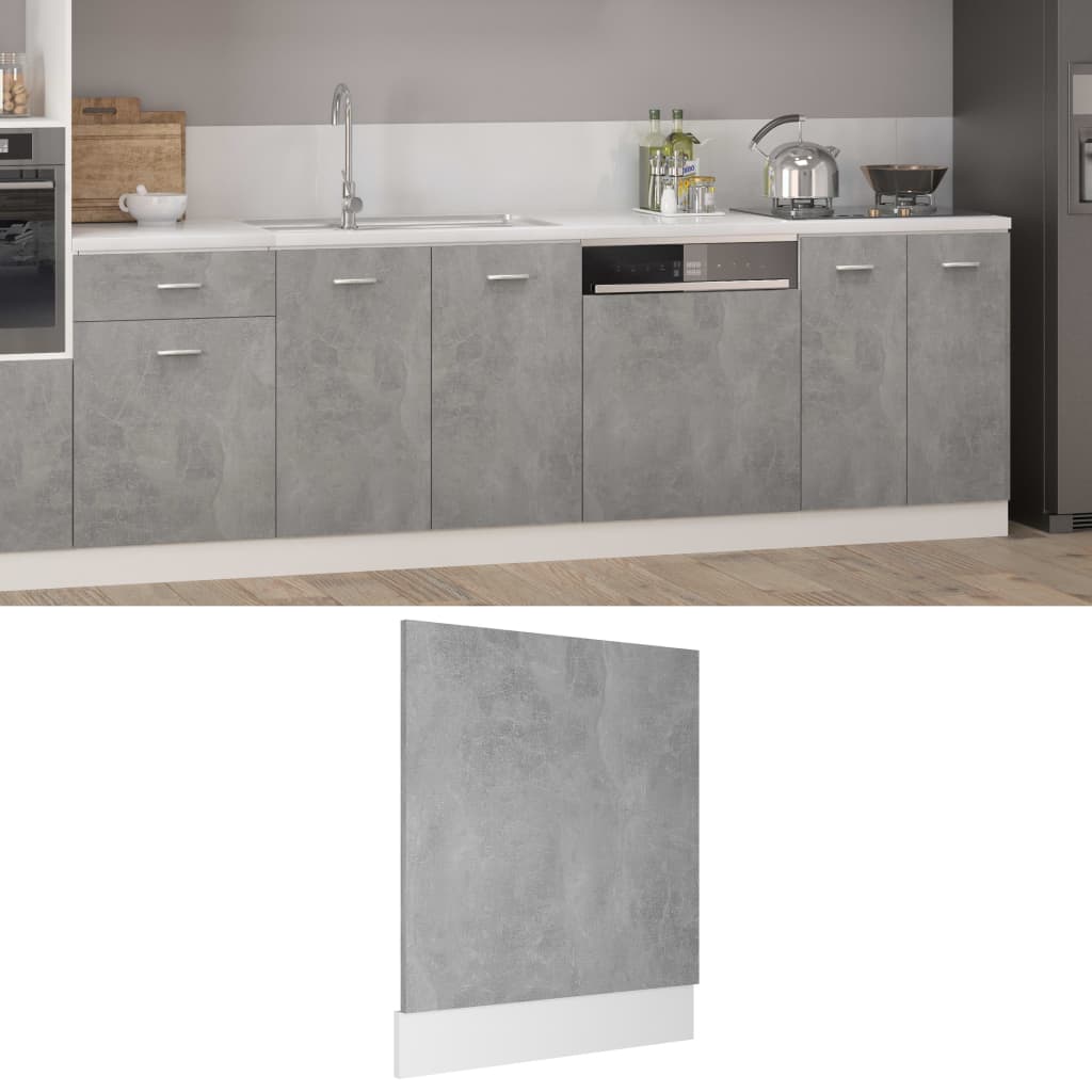 vidaXL Panel do zabudowy zmywarki "Lyon" szarość betonu 595x3x67 cm