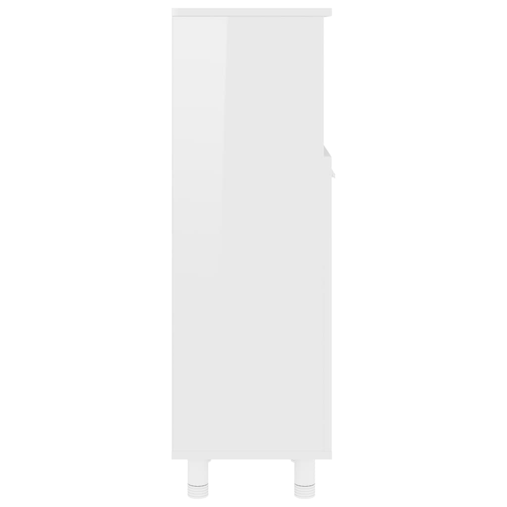 Badezimmerschrank Hochglanz-Weiß 30x30x95 cm Spanplatte