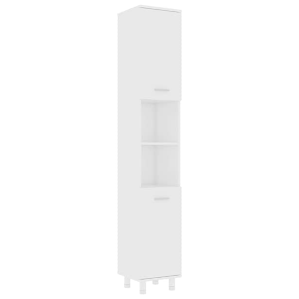 vidaXL vannitoakapp valge 30 x 30 x 179 cm tehispuit