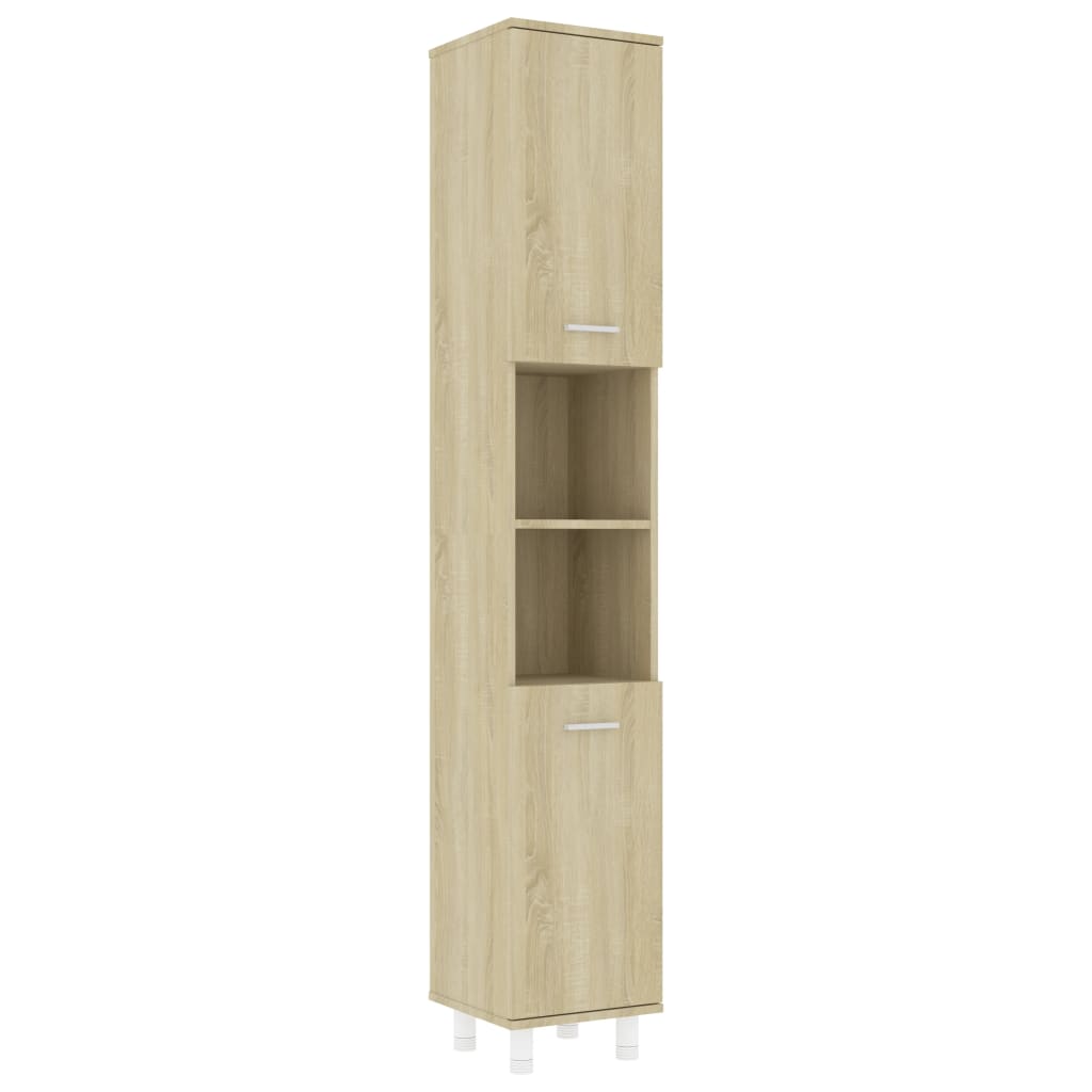 

vidaXL Bathroom Cabinet Sonoma Oak 11.8"x11.8"x70.5" Engineered Wood
