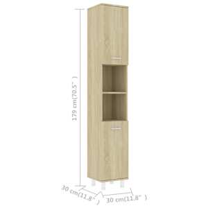 Koupelnová skříňka dub sonoma 30 x 30 x 179 cm kompozitní dřevo - obrázek 7