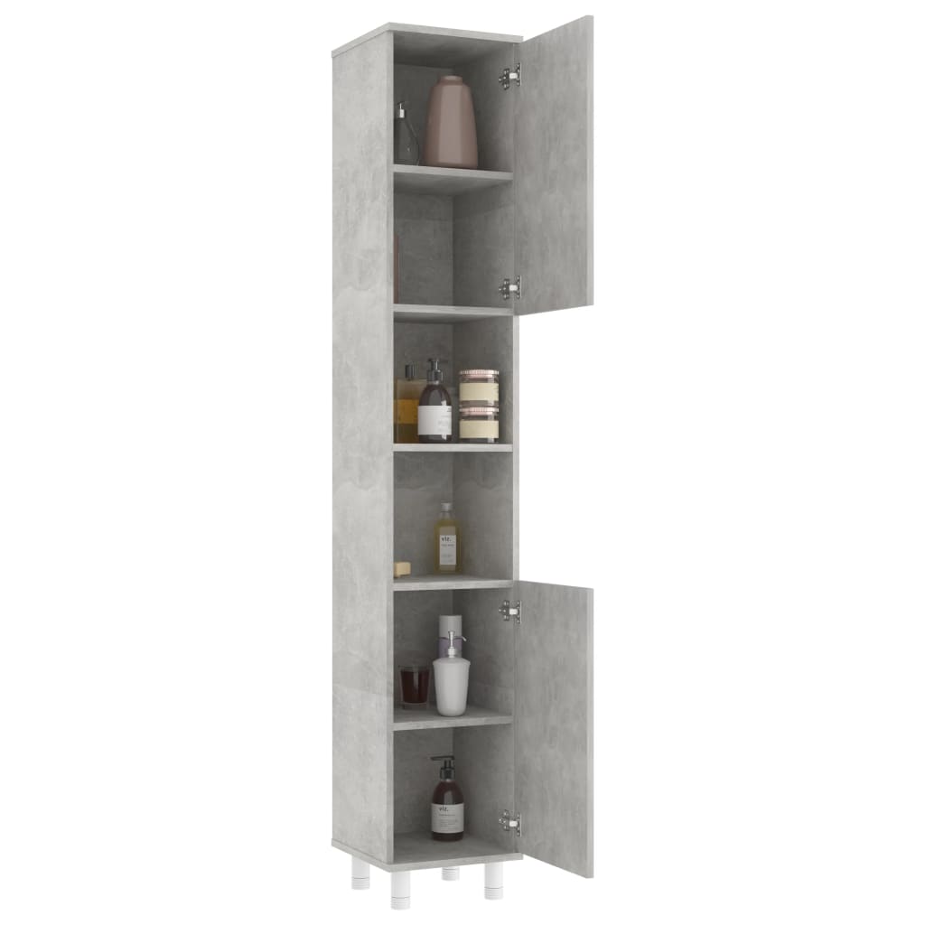 

vidaXL Badkamerkast 30x30x179 cm spaanplaat betongrijs