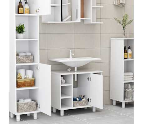 vidaXL Bathroom Cabinet White 60x32x53.5 cm Engineered Wood