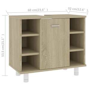 Koupelnová skříňka dub sonoma 60x32x53,5 cm kompozitní dřevo - obrázek 9