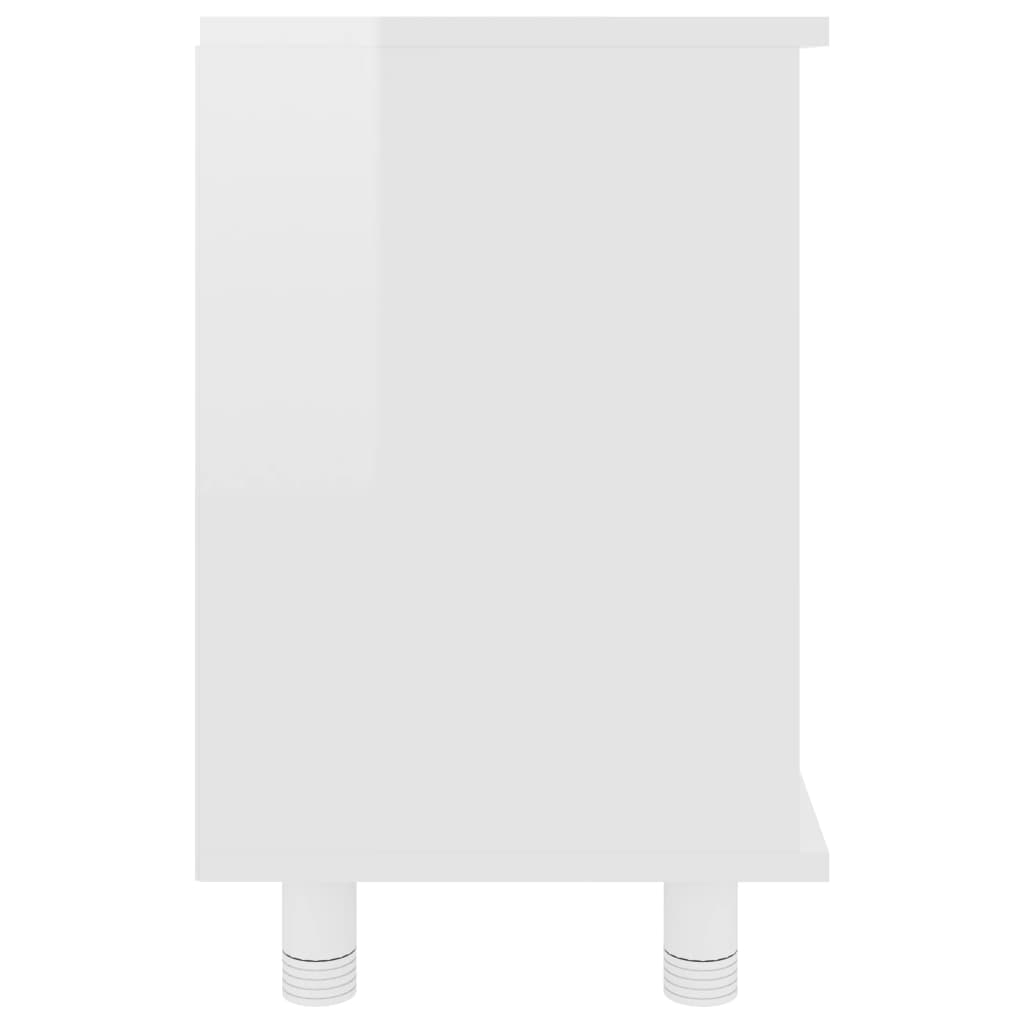 Badezimmerschrank Hochglanz-Weiß 60x32x53,5 cm Spanplatte