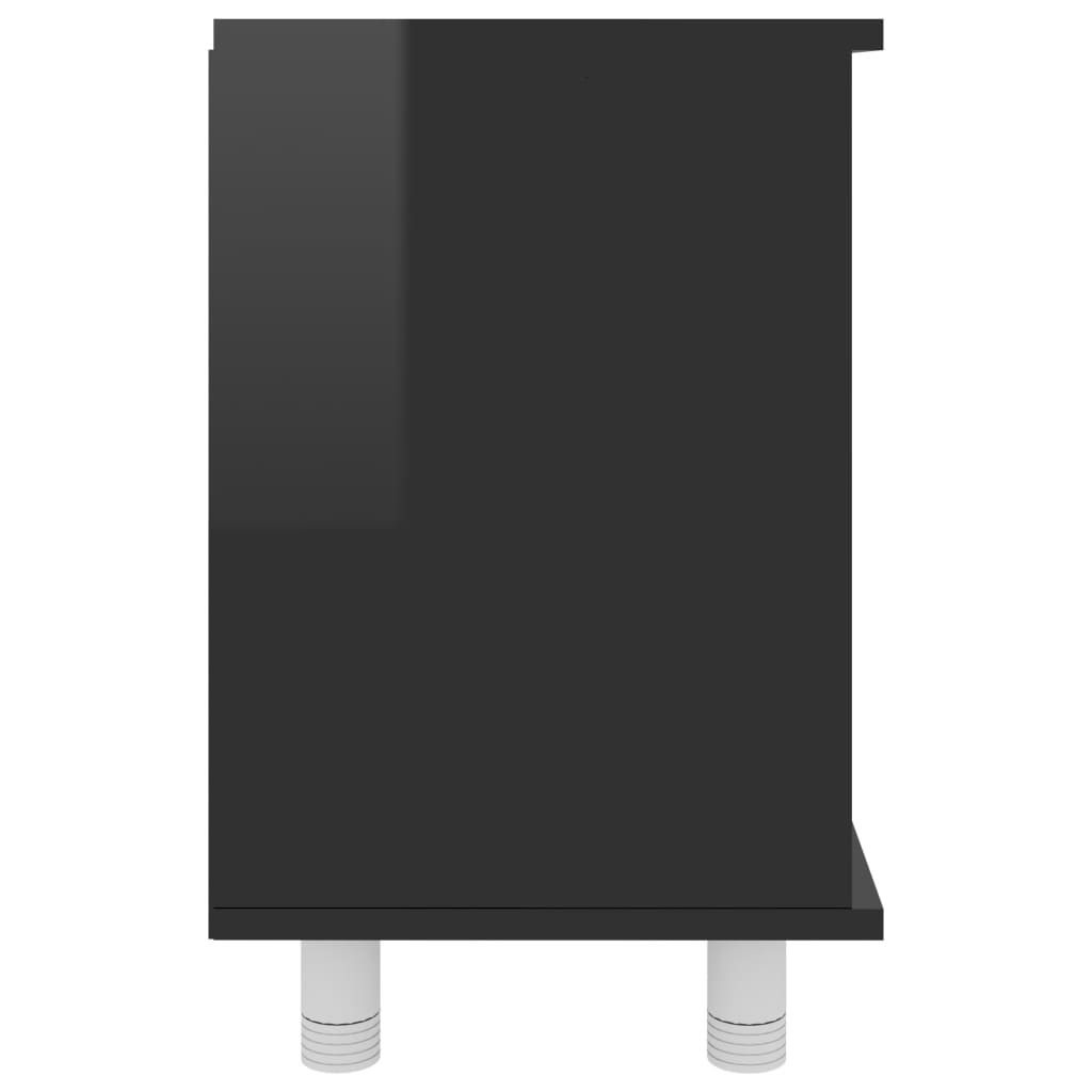 Badezimmerschrank Hochglanz-Schwarz 60x32x53,5 cm Spanplatte