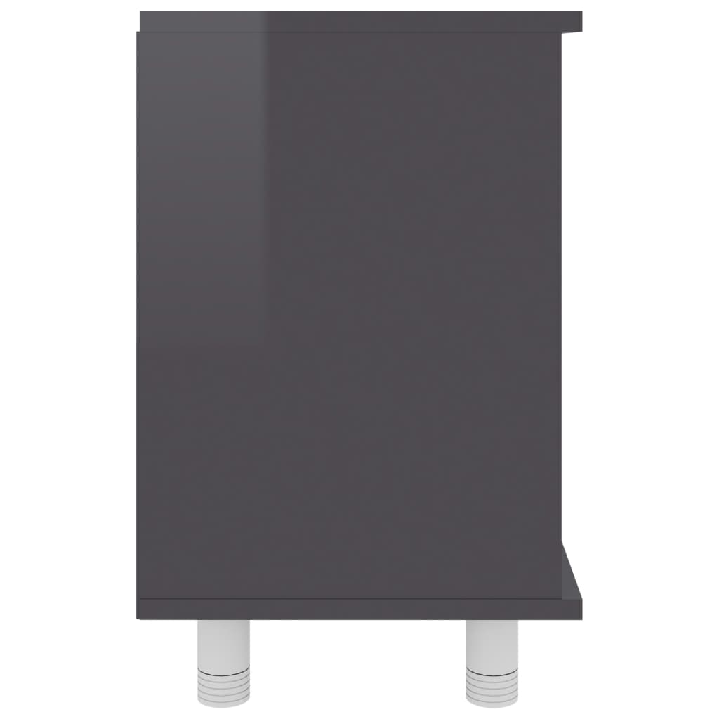 Badezimmerschrank Hochglanz-Grau 60x32x53,5 cm Spanplatte