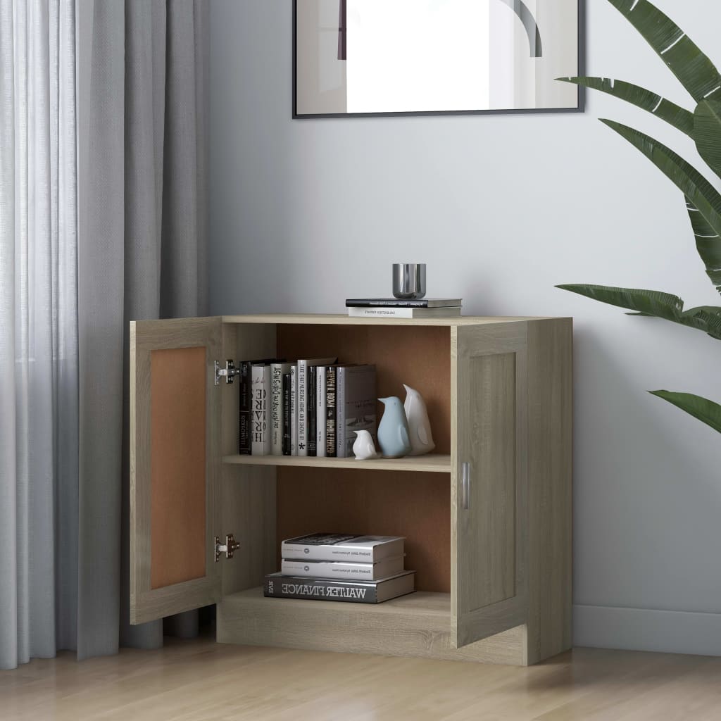 vidaXL Boekenkast 82,5x30,5x80 cm bewerkt hout sonoma eikenkleurig afbeelding
