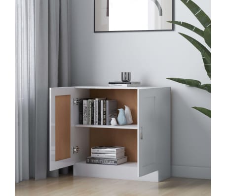 vidaXL Book Cabinet High Gloss White 82.5x30.5x80 cm Engineered Wood