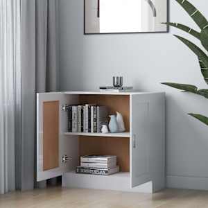 vidaXL Book Cabinet High Gloss White 82.5x30.5x80 cm Engineered Wood