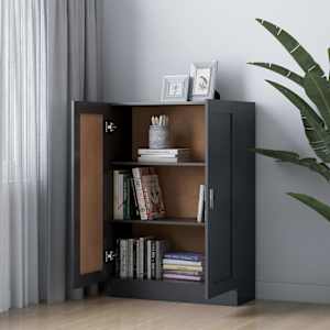 vidaXL Kirjahylly harmaa 82,5x30,5x115 cm lastulevy