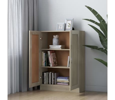vidaXL Book Cabinet Sonoma Oak 32.5"x12"x45.3" Engineered Wood