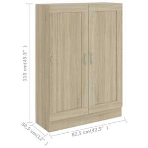 Knihovna dub sonoma 82,5 x 30,5 x 115 cm kompozitní dřevo - obrázek 8