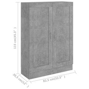 Knihovna betonově šedá 82,5 x 30,5 x 115 cm kompozitní dřevo - obrázek 8
