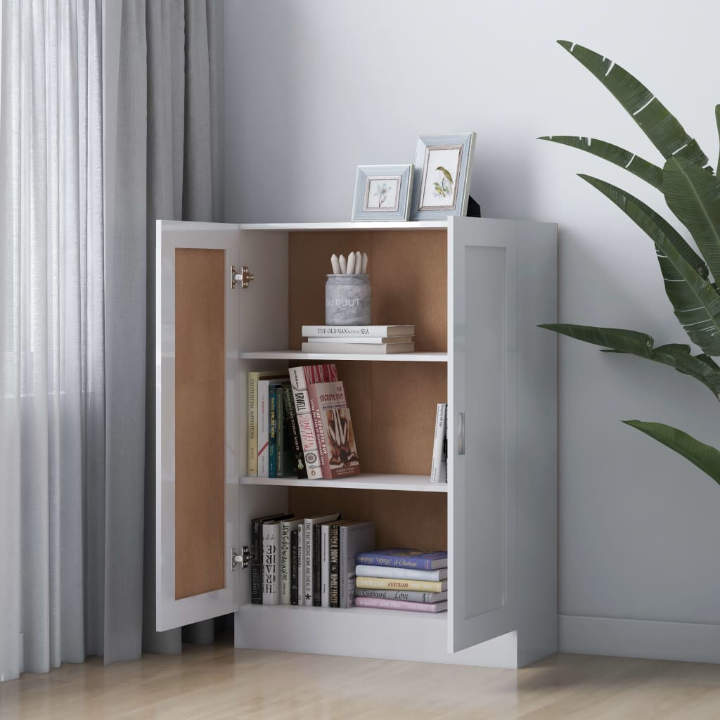 

vidaXL Boekenkast 82,5x30,5x115 cm spaanplaat hoogglans wit