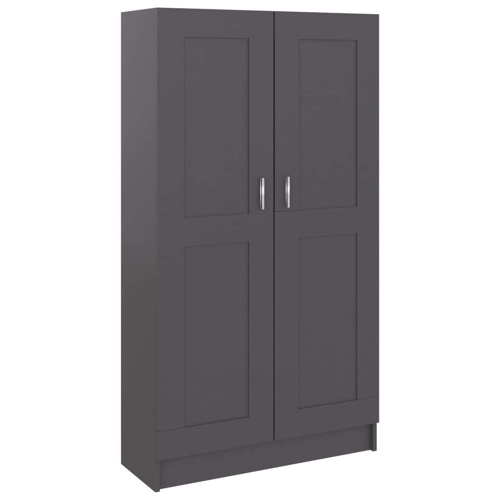 

vidaXL Book Cabinet Gray 32.5"x12"x59.1" Engineered Wood