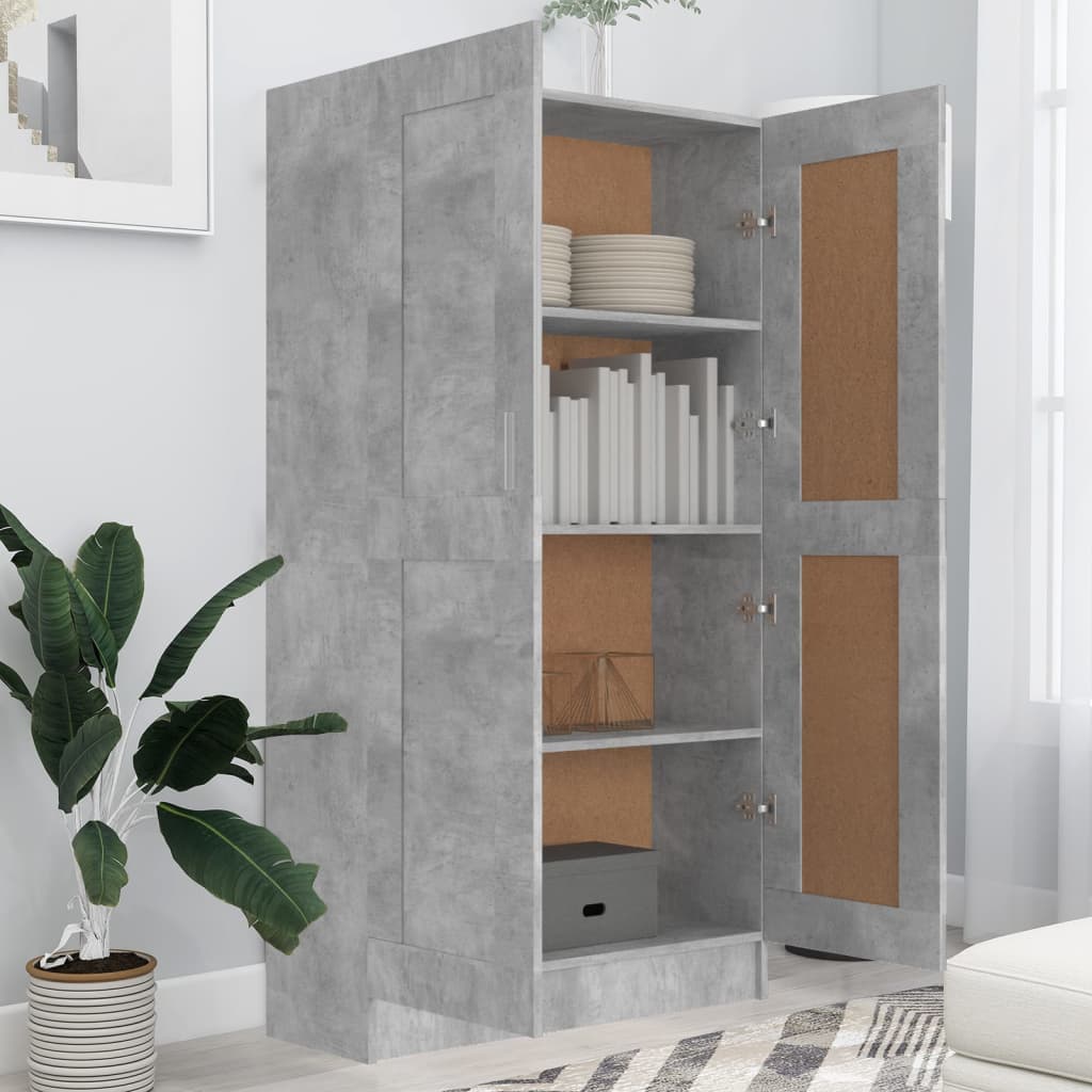 

vidaXL Boekenkast 82,5x30,5x150 cm spaanplaat betongrijs